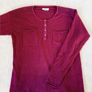 Orvis ButtonBurgundy Cashmere Sweater